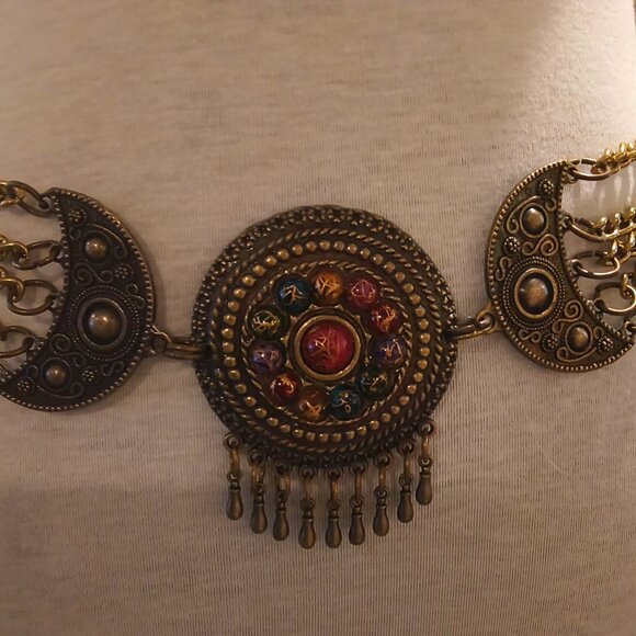 Womens ? Gorgeous Vintage Bohemian Multi Colored Intricately Detailed Belt ?
